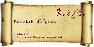 Kosztik Ágnes névjegykártya