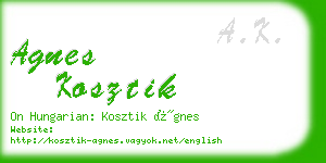 agnes kosztik business card